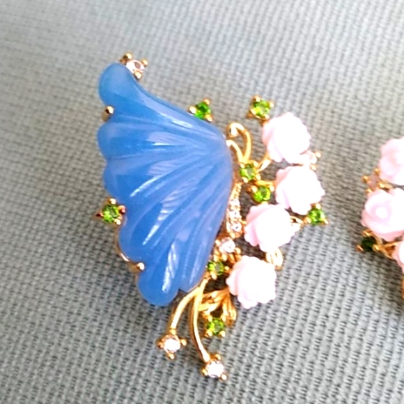 ✳️❇️ STUNNINGLY BEAUTIFUL BLUE JADE EARRING'S ❇️✳️ - Picture 3 of 5